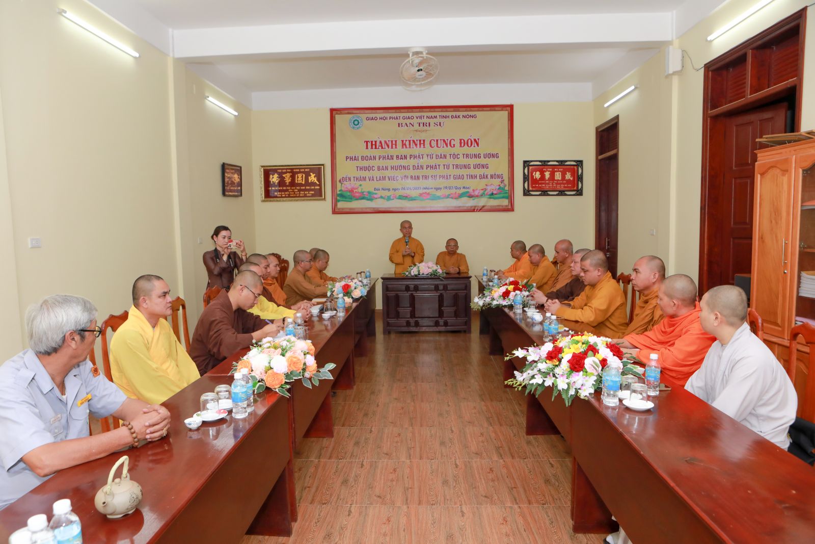 Đoàn công tác Phân ban Hướng dẫn Phật tử Dân tộc Trung ương thăm và làm việc với BTS PG tỉnh