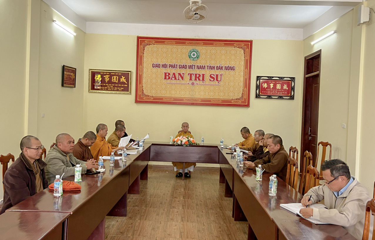 Thường trực Ban Trị sự Phật giáo tỉnh Đắk Nông họp triển khai công tác Phật sự  cuối năm và hội nghị tổng kết Phật sự năm 2022