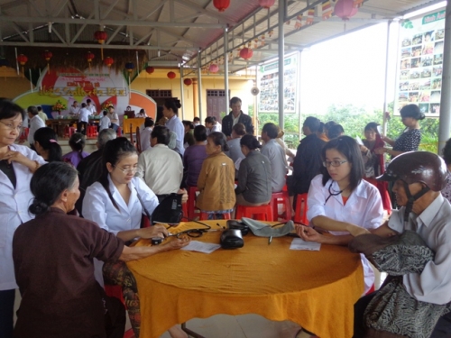 Phật giáo huyện Đăk R'lấp khám chữa bệnh và tặng quà từ thiện cho bà con
