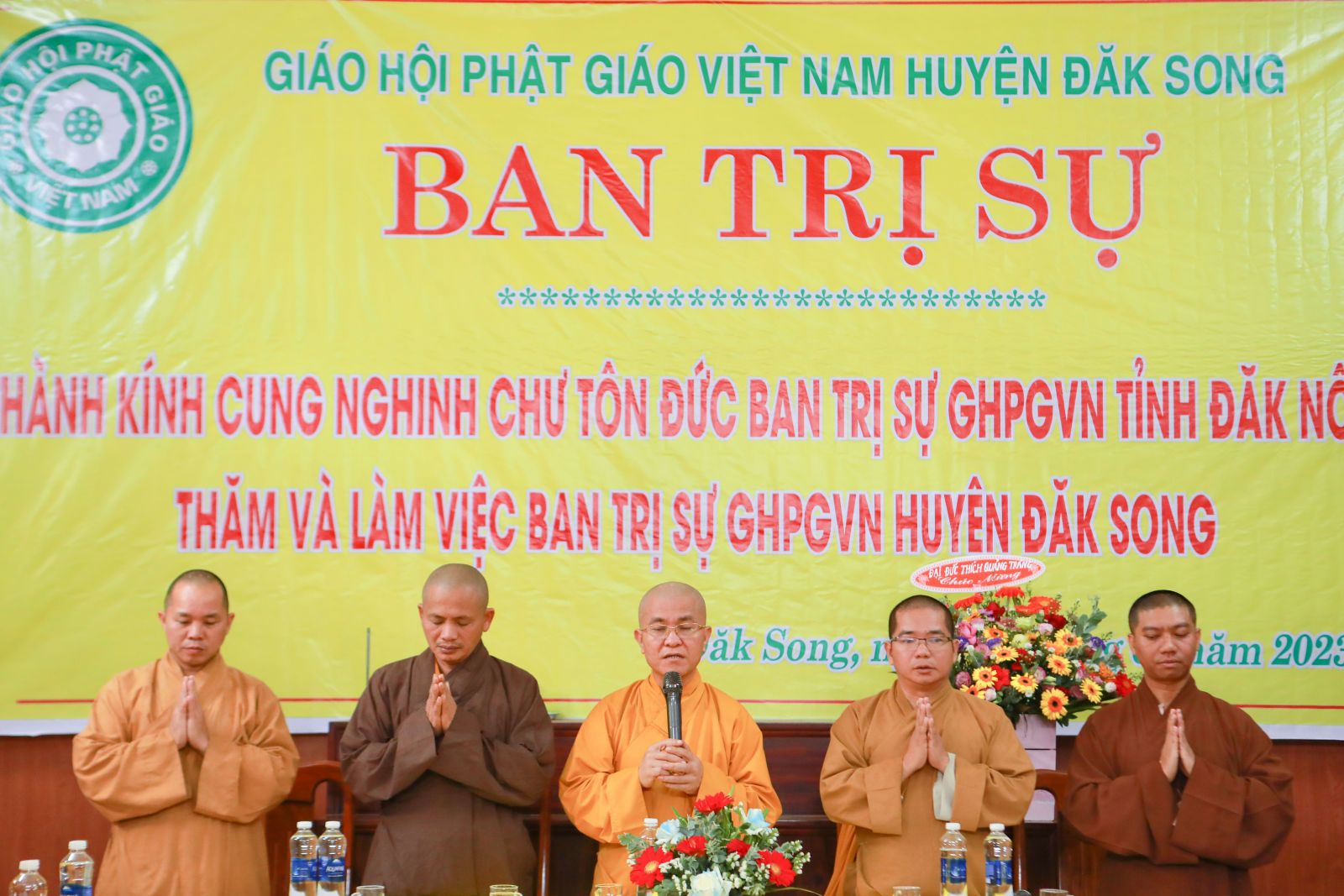 Ban Trị sự PG tỉnh Đắk Nông thăm và làm việc sách tấn đến Ban Trị sự Phật giáo huyện Đắk Song