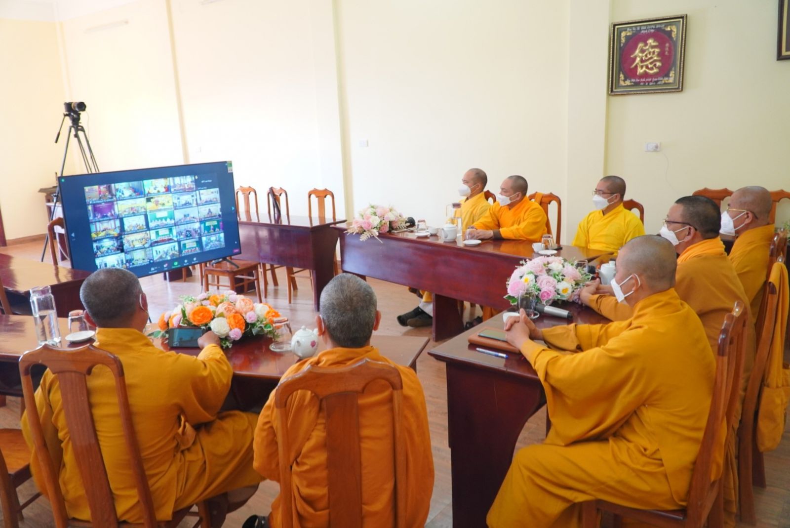 Ban Trị sự Phật giáo tỉnh tham dự Hội nghị kỳ 6 - Khóa VIII Hội đồng Trị sự GHPGVN trực tuyến.