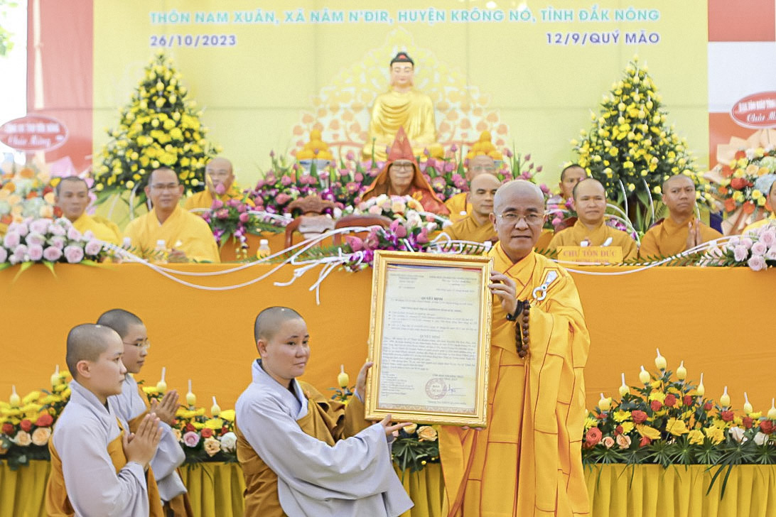 Lễ công bố quyết định bổ nhiệm trụ trì chùa Phước Khánh (huyện Krông Nô)